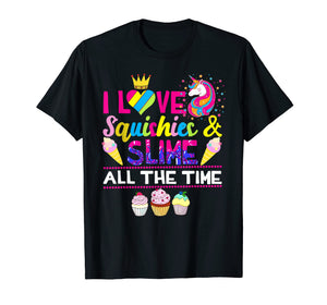 Love Squishies & Slime Time Rainbow Unicorn Narwhal T-Shirt