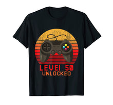 Load image into Gallery viewer, Level 50 Unlocked Funny T Shirt Video Gamer 50th Birthday
