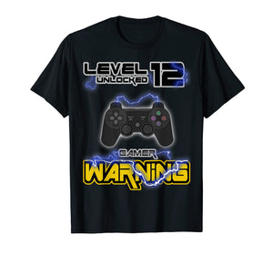 Level 12 Unlocked T-Shirt Video Gamer 12th Birthday Gift