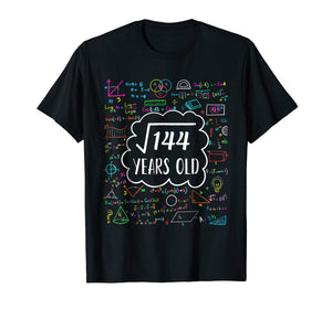 Square Root of 144 12th birthday T-Shirt for 12 years old