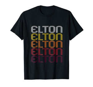 Elton Retro Wordmark Pattern - Vintage Style T-shirt
