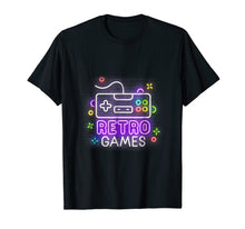 Load image into Gallery viewer, Retro Games T-Shirt Neon Glow Classic Gaming
