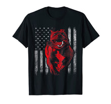 Load image into Gallery viewer, Mens American Bully Pit Bull Dog With American Flag T-Shirt
