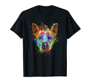 Splash Art Cattle Dog T-Shirt | Blue heeler Lover Gifts