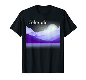Colorado Mountain Scene T-Shirt Shades of Purple