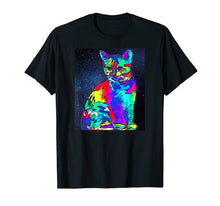 Load image into Gallery viewer, Cool Neon Cat in Space, EDM, RAVE Fans Gift T-Shirt
