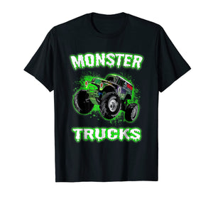 Monster Truck Christmas Birthday Gift Green Big Car Tee