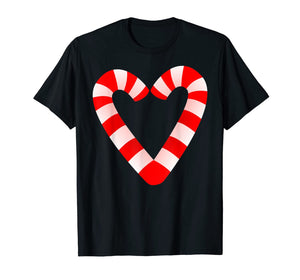 Candy Cane Hearts Tee Christmas Xmas Holidays Santa Gift Tee T-Shirt