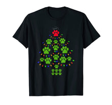 Load image into Gallery viewer, Christmas XMas Tree Super Cute Dog Paws Print Puppy Owner T-Shirt
