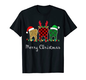 Dental Assistant Tooth Merry Christmas Lights Xmas T-Shirt-1416826