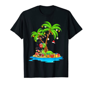 Christmas Palm Tree Tropical Xmas Coconut Lights Pajama T-Shirt