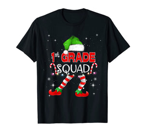 1st Grade Elf Squad TShirt Xmas Teacher Student Gift First T-Shirt