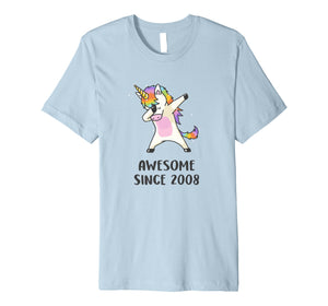 Dabbing Unicorn Birthday Girl Gift 10 Years Old Born in 2008