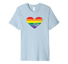 Load image into Gallery viewer, LGBT Pride Month Rainbow Heart Premium T Shirt
