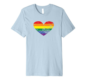LGBT Pride Month Rainbow Heart Premium T Shirt
