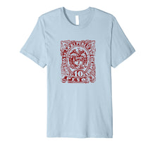 Load image into Gallery viewer, 10 Pesos Columbia Postage Stamp T shirt - Maroon Stencil Art
