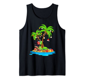 Christmas Palm Tree Tropical Xmas Coconut Lights Pajama Tank Top