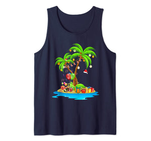 Christmas Palm Tree Tropical Xmas Coconut Lights Pajama Tank Top