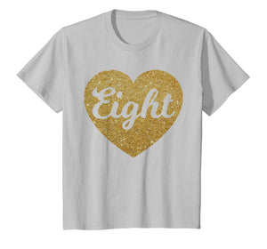 Eight - 8th Birthday Shirt for Girls, Heart Design