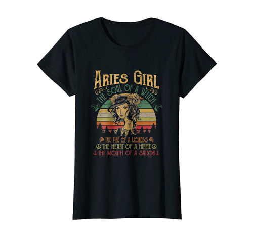 Womens Aries Girl Soul Of A Witch Mouth Of A Sailor Vintage Shirt