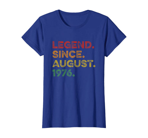 Vintage Legend August 1976 44 Years Old 44th Birthday Gift T-Shirt