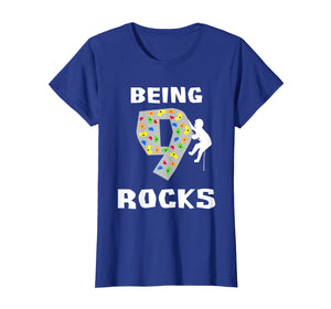 Being 9 Years Old Rocks Funny Rock Climber Birthday T Shirt