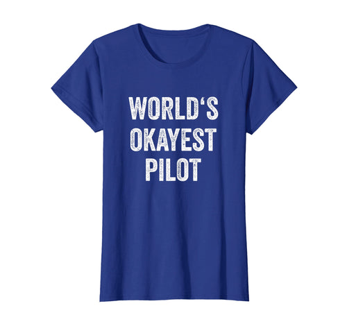 World's Okayest Pilot Funny Flying Aviation T-Shirt Vintage