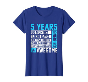 5th Birthday Shirt 5 Years of Being Awesome