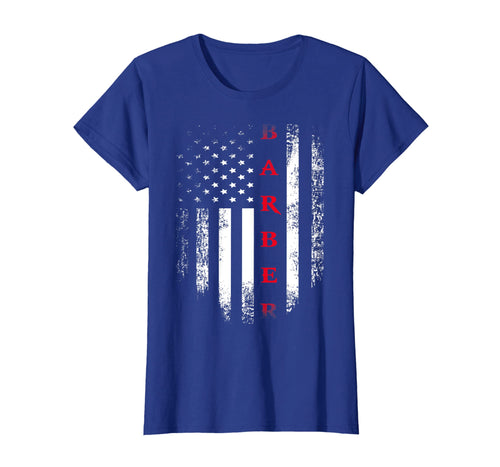 Vintage USA Red White Barber American Flag T-Shirt Cool Gift