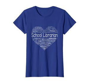 School Librarian Heart T-Shirt