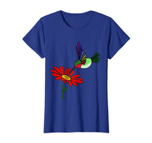 Load image into Gallery viewer, Smilenowtees Funny Hummingbird and Red Daisy Flower T-shirt
