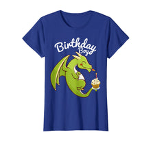 Load image into Gallery viewer, Birthday Boy Dragon Theme T-shirt Cupcake Candle Fire
