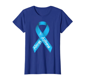 Asthma and Allergies Light Blue Awareness Ribbon T Shirt