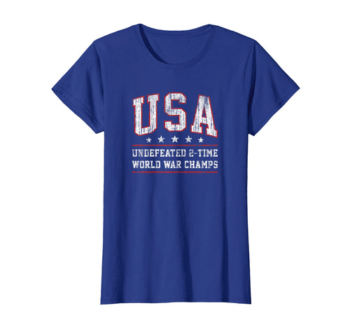 Vintage USA Undefeated 2-Time World War Champs T-Shirt