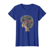 Load image into Gallery viewer, Juneteenth Natural Hair Afro T-Shirt for Black Women
