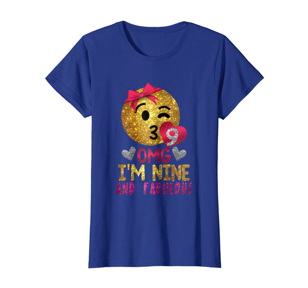 9th Birthday Shirt For Girls - OMG! I'm Nine and Fabulous