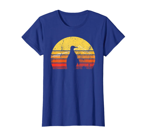Vintage Retro Penguin Silhouette Sun Bird Lover T-shirt Gift