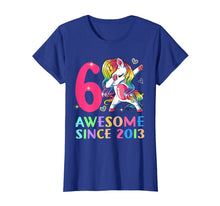 Load image into Gallery viewer, 6 Years Old 6th Birthday Unicorn Dabbing Shirt Girl Party
