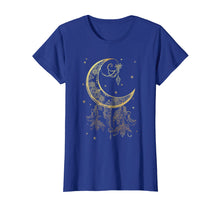 Load image into Gallery viewer, Mystical Pagan Filigree Moon and Stars Shimmer Gold Shirt
