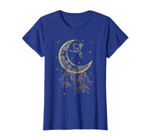 Mystical Pagan Filigree Moon and Stars Shimmer Gold Shirt