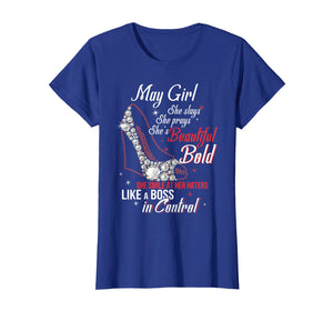 May Girl T-Shirt Slays Prays Beautiful Women Birthday Gifts