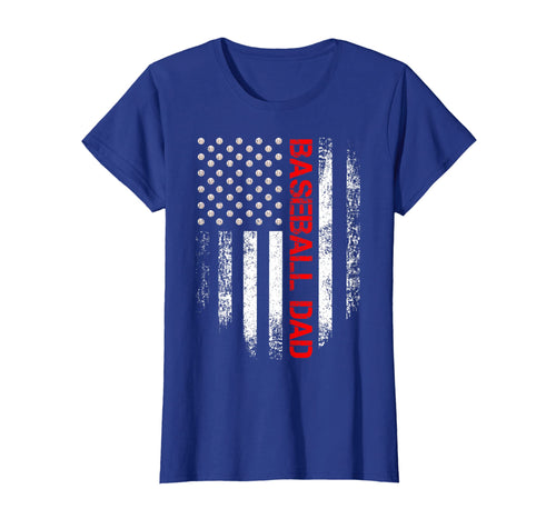 Vintage USA American Flag Proud Baseball Dad Player T-shirt