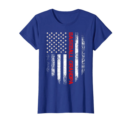 Vintage USA American Flag Proud Baseball Grandpa T-shirt