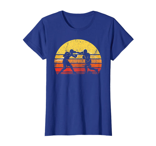 Vintage Retro Boxing Player Boxer Silhouette Sun TShirt Gift