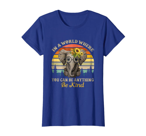 Vintage Retro Be Kind Elephant Sunflower T-Shirt