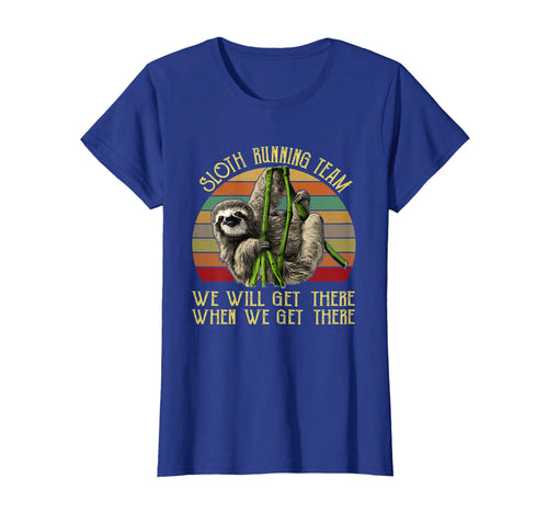 Vintage Sloth Running Team We'll Get There Tee Sloth Shirt