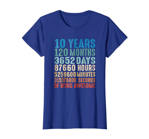 10 Years Old 10th Birthday Vintage Retro 120 Months Tshirt