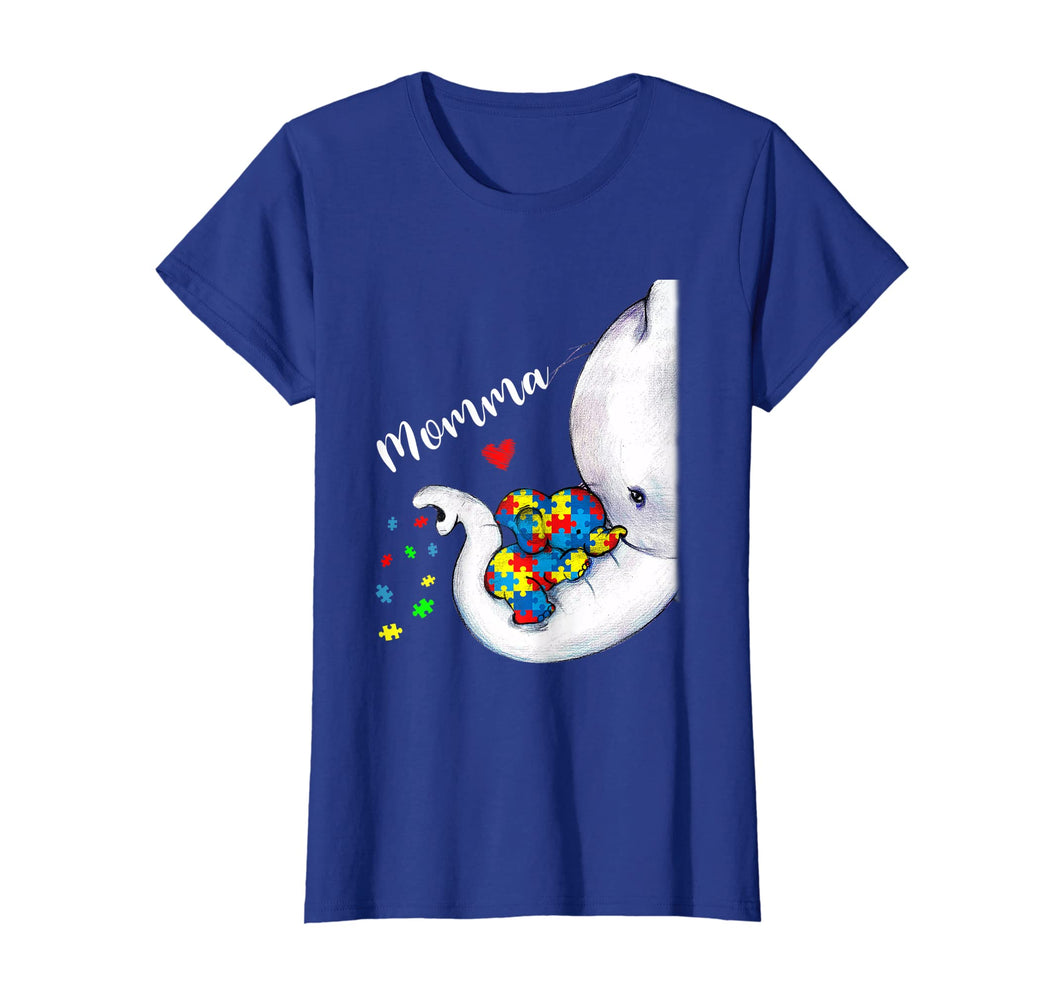 Momma Elephant Autism Awareness Momma Autism T-Shirt Gift