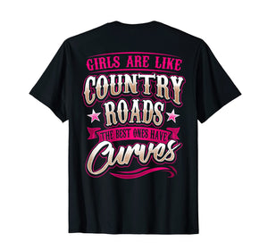Curvy Girl Gift TShirt Dirt Road Country Western Cowgirl