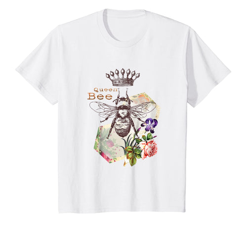 Queen Bee Women Vintage Retro Floral Nostalgic Art T-Shirt